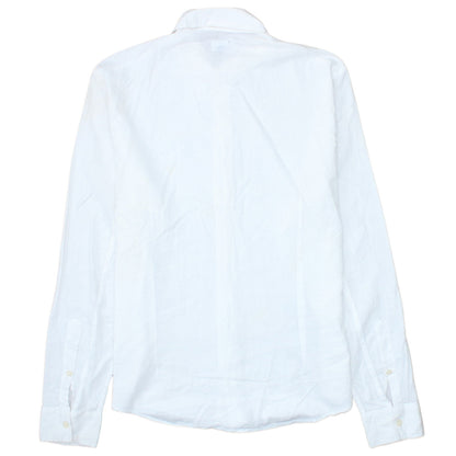 Calvin Klein Jeans Men's White Cotton Long Sleeve Button-Up Shirt L