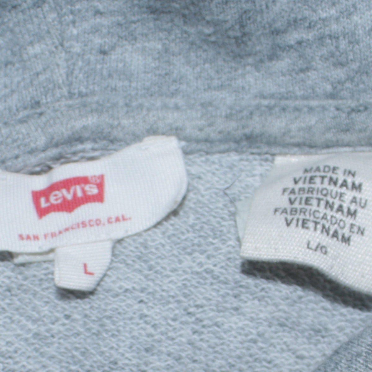 Mens UK Size L Levi's Grey Pullover Hoodie