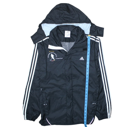 Adidas Men's Black Small Hooded Windbreaker Deutschland Jacket