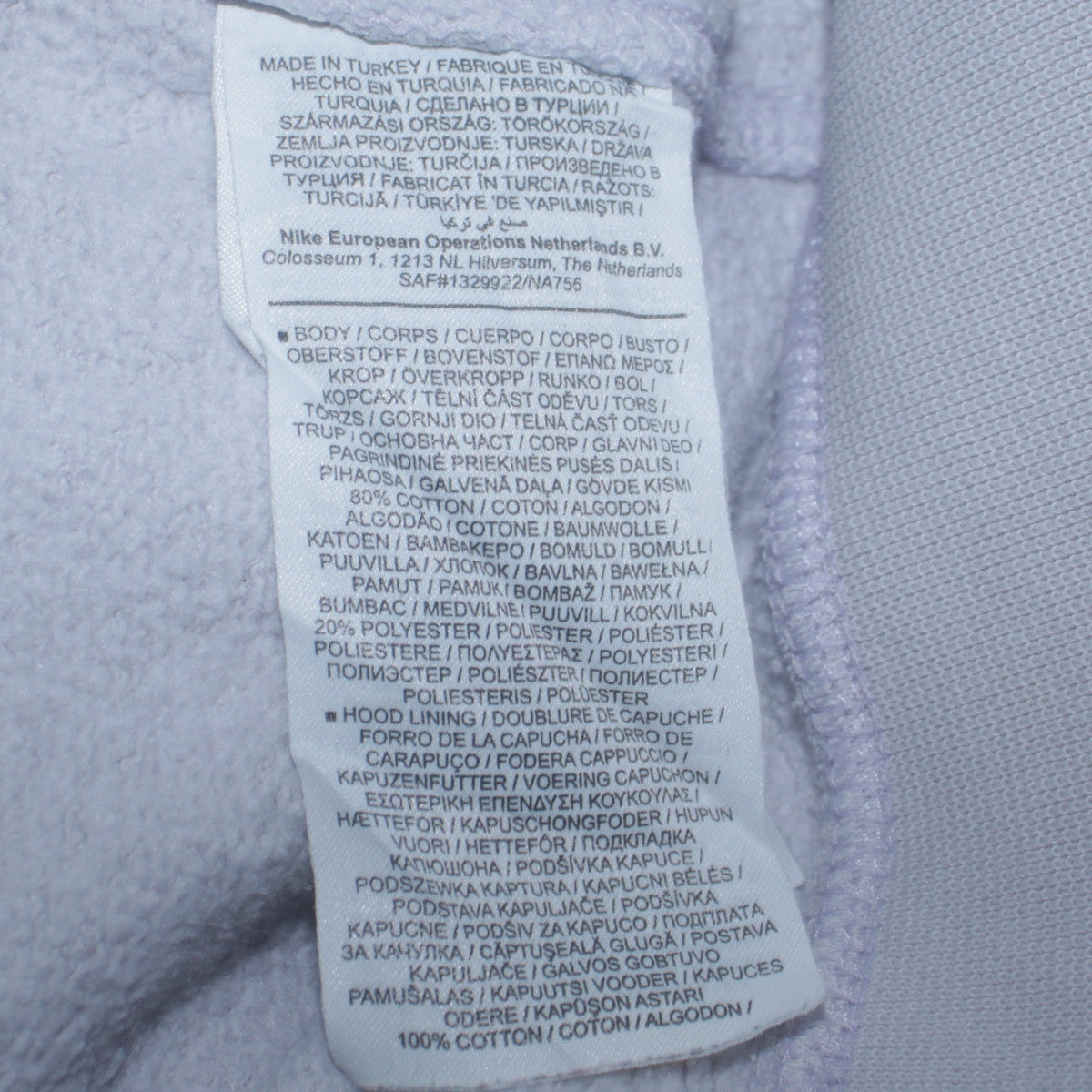 Mens UK Size M Nike White Pullover Hoodie