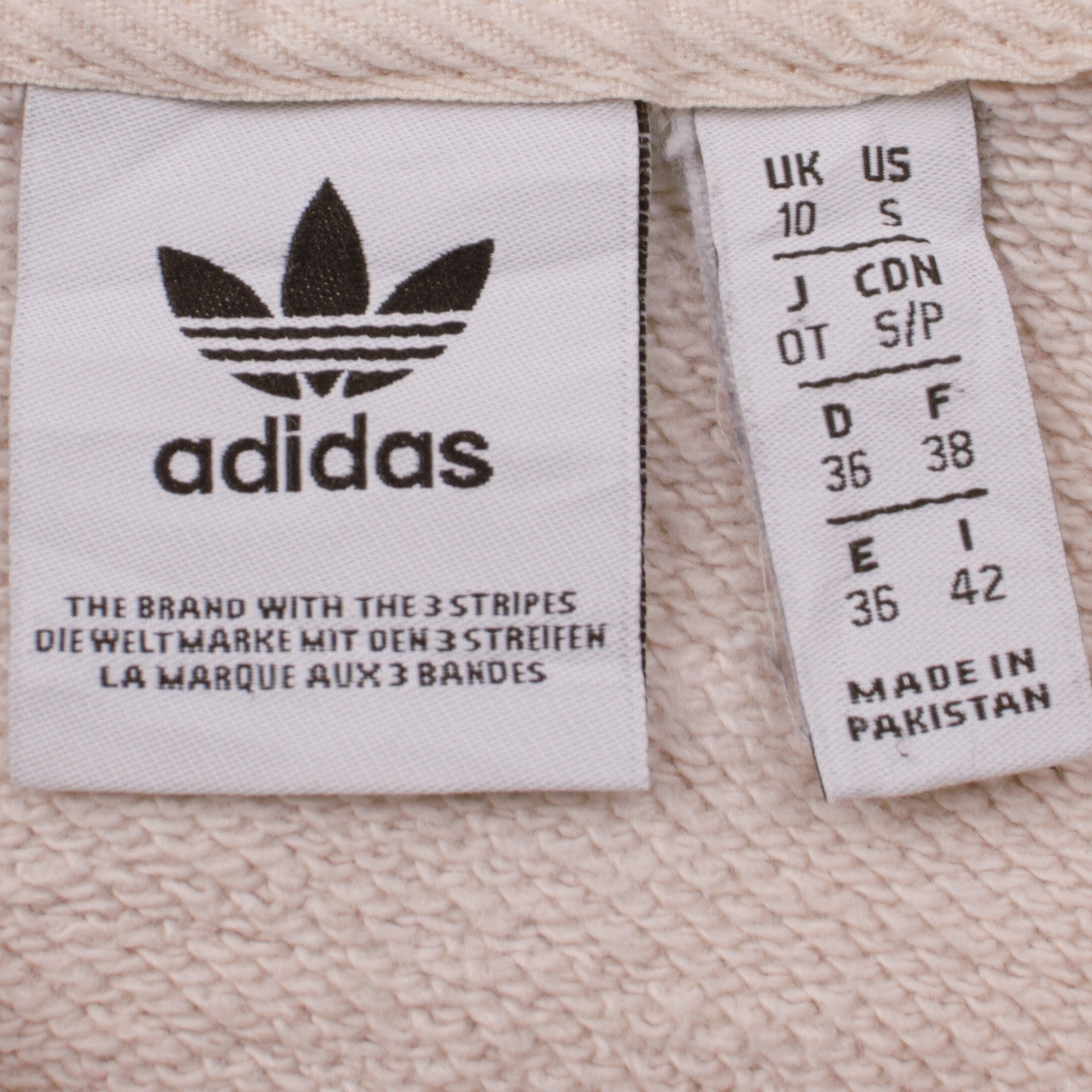 Womens UK Size 10 adidas Beige Pullover Hoodie