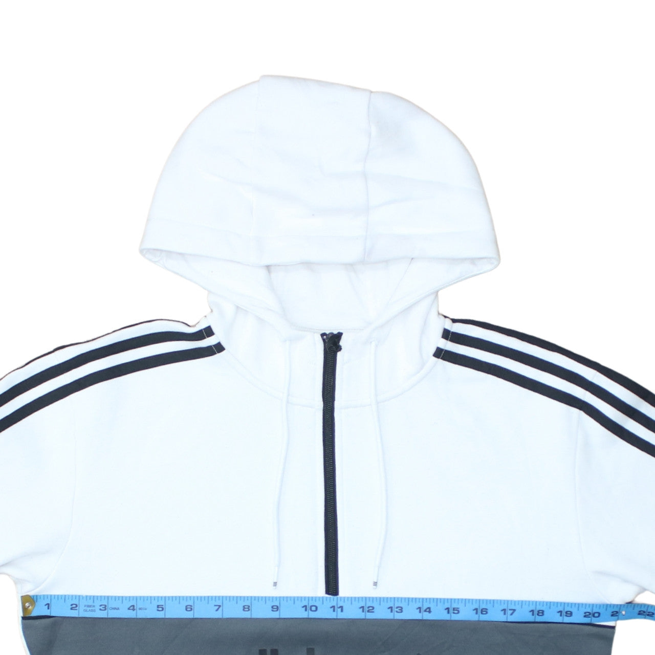 Mens UK Size S adidas White 1/2 Zip Hoodie