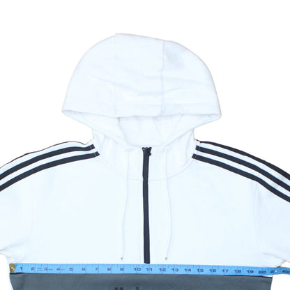 Mens UK Size S adidas White 1/2 Zip Hoodie