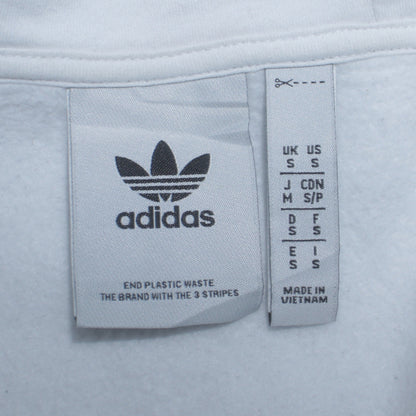 Mens UK Size S adidas White 1/2 Zip Hoodie