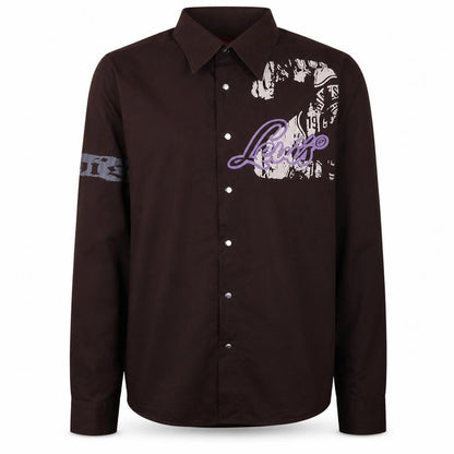 Levi's Men's Brown XL Graphic Long Sleeve Button-Up Shirt