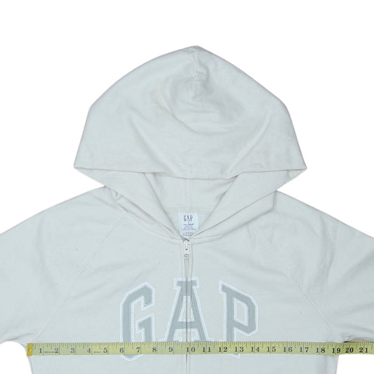 Womens UK Size S Gap White Full Zip Hoodie