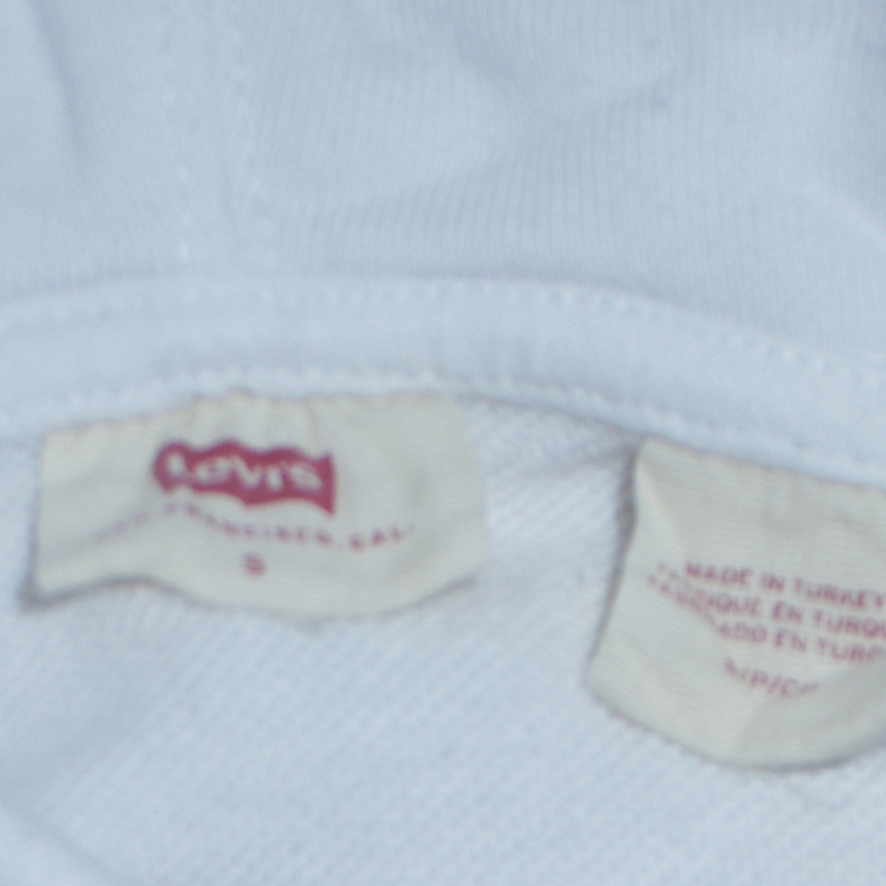 Mens UK Size S Levi's White Pullover Hoodie