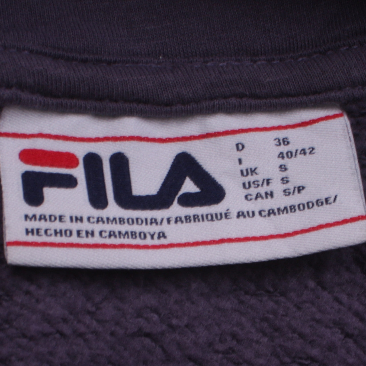 Mens UK Size S FILA Blue Pullover Hoodie