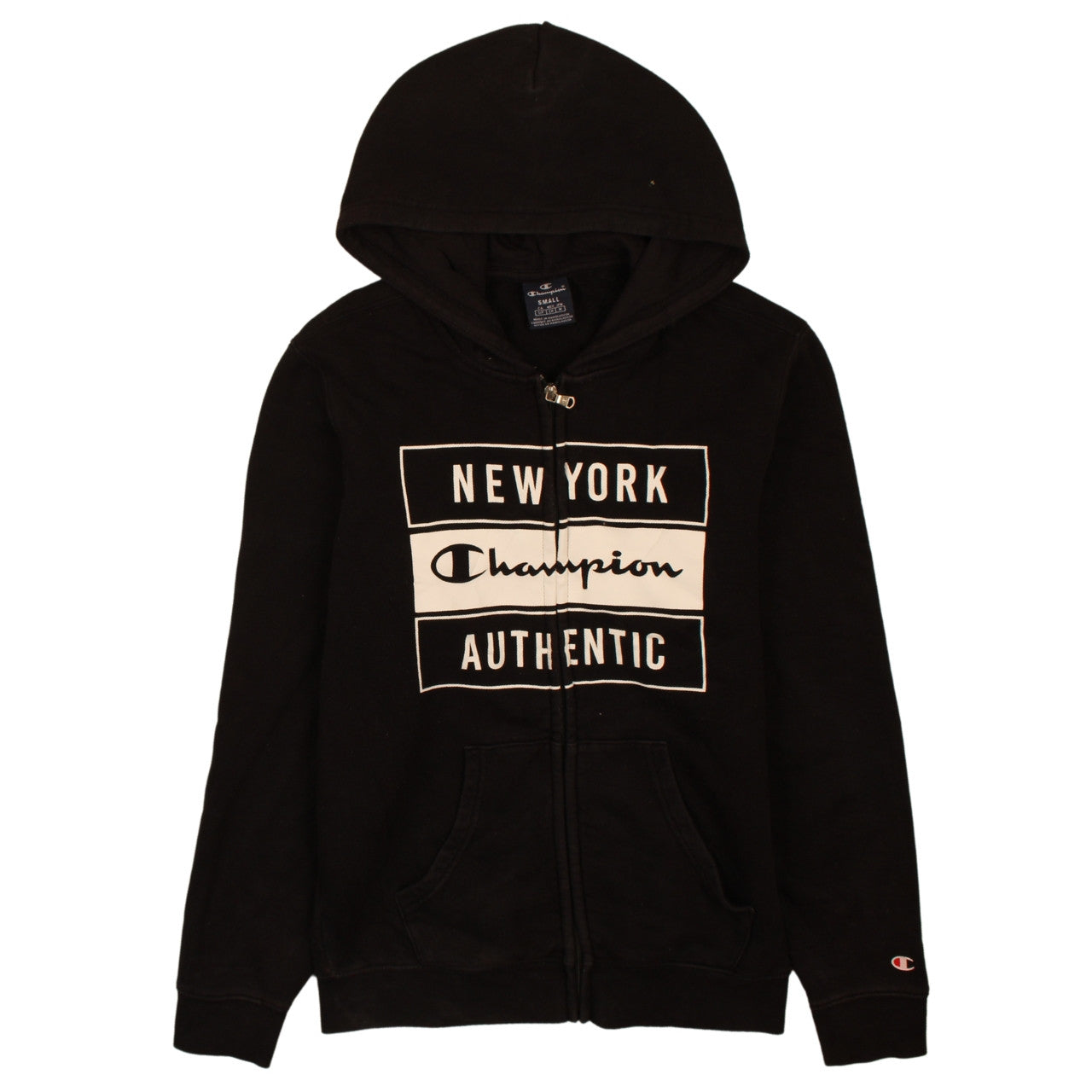 Mens UK Size S Champion Black Full Zip Hoodie