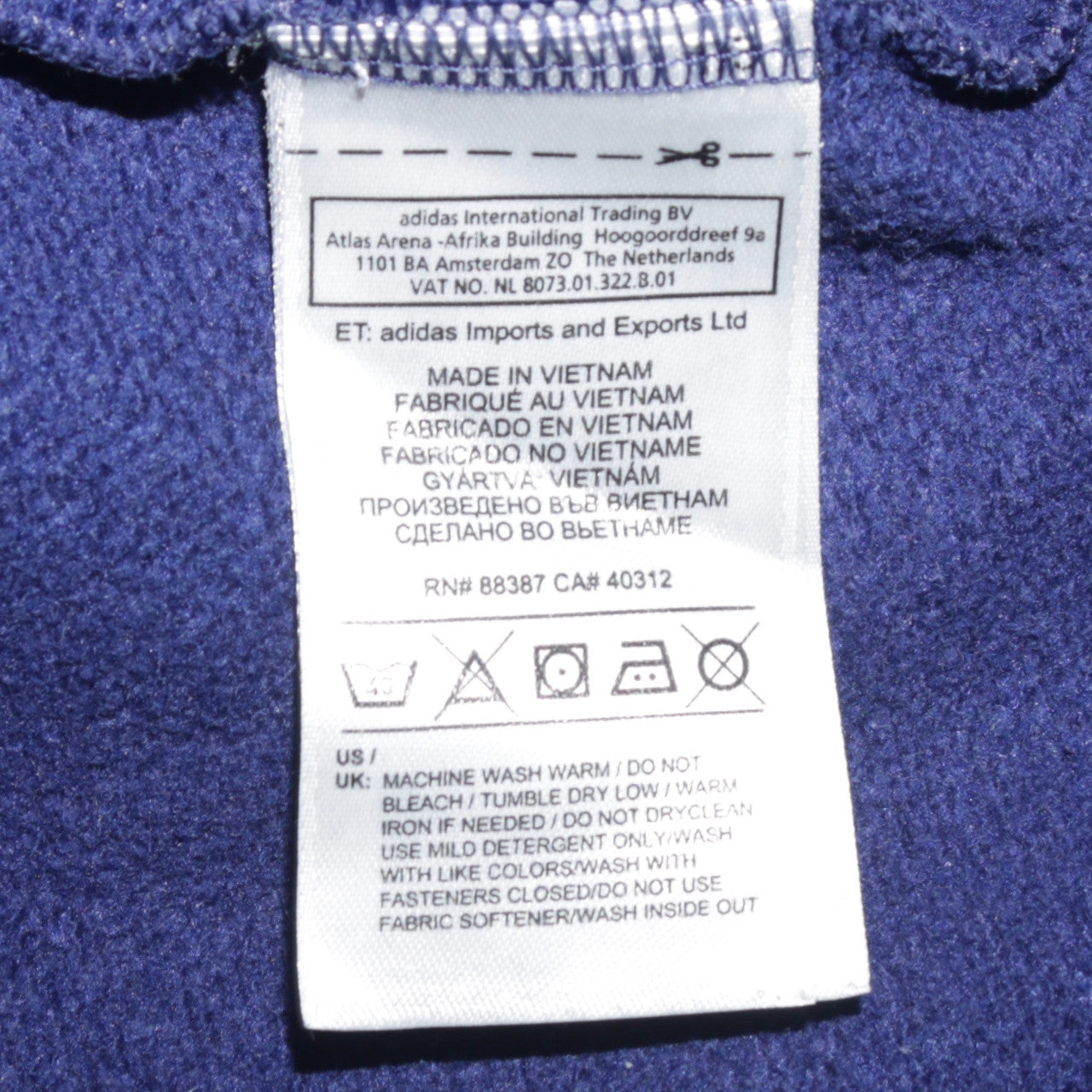 Mens UK Size M adidas Blue Pullover Hoodie