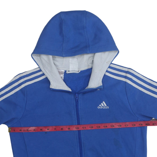 Boys UK Size 13-14 Years adidas Blue Full Zip Hoodie