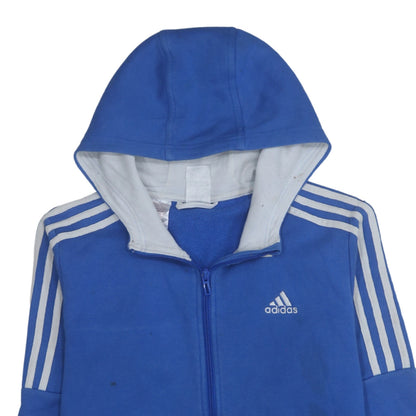 Boys UK Size 13-14 Years adidas Blue Full Zip Hoodie