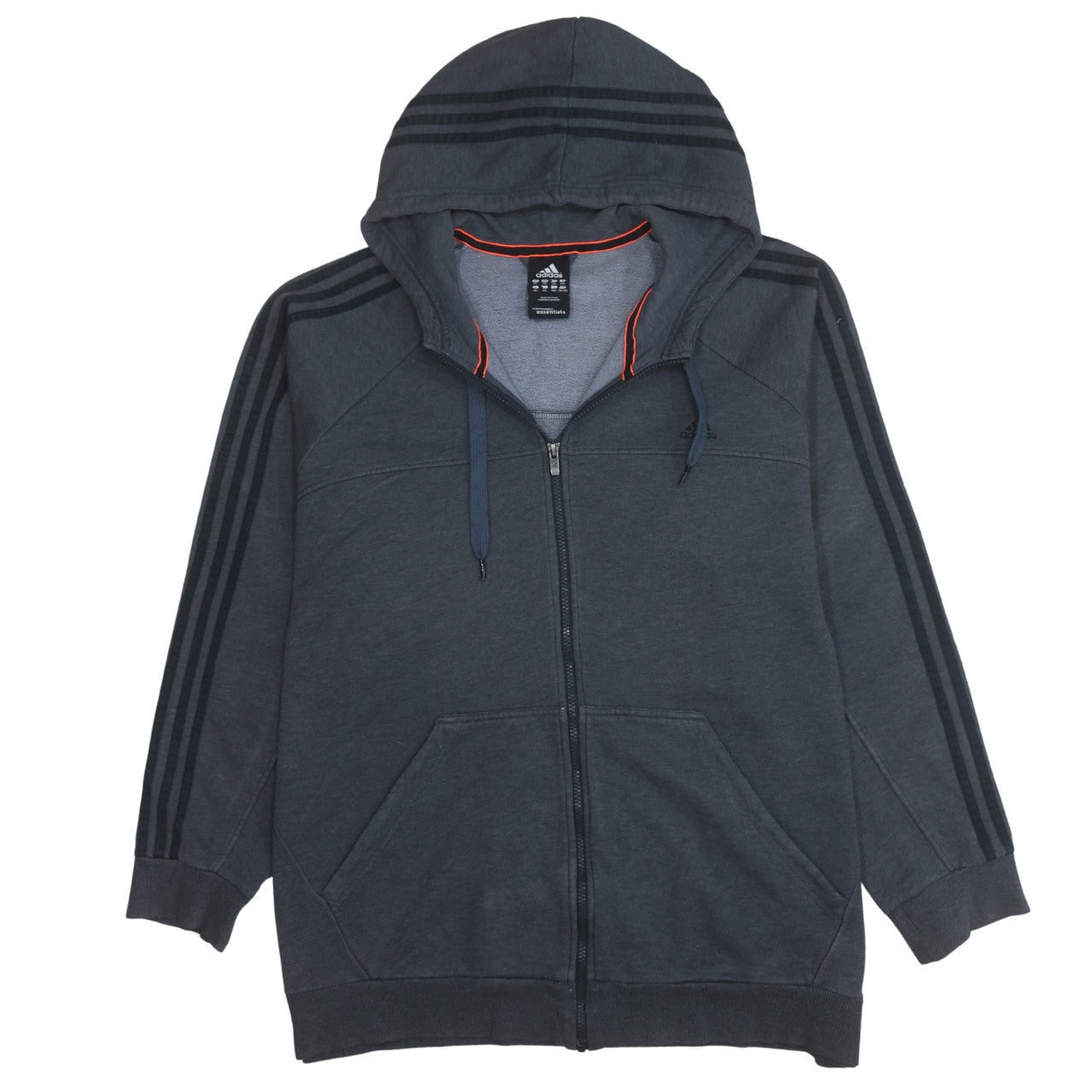 Mens UK Size 2XL adidas Grey Full Zip Hoodie