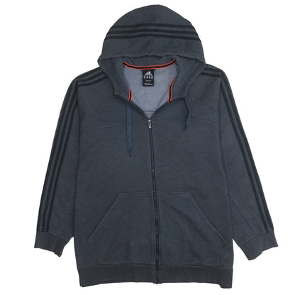 Mens UK Size 2XL adidas Grey Full Zip Hoodie