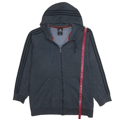 Mens UK Size 2XL adidas Grey Full Zip Hoodie