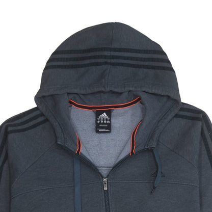 Mens UK Size 2XL adidas Grey Full Zip Hoodie