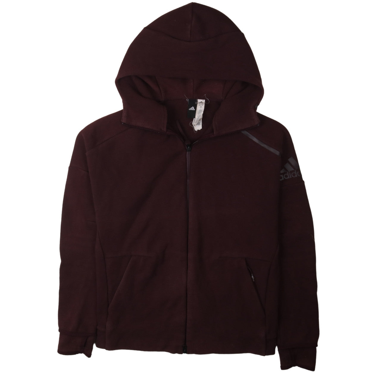 Mens UK Size M adidas Brown Full Zip Hoodie