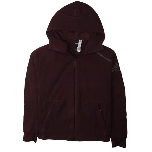 Mens UK Size M adidas Brown Full Zip Hoodie
