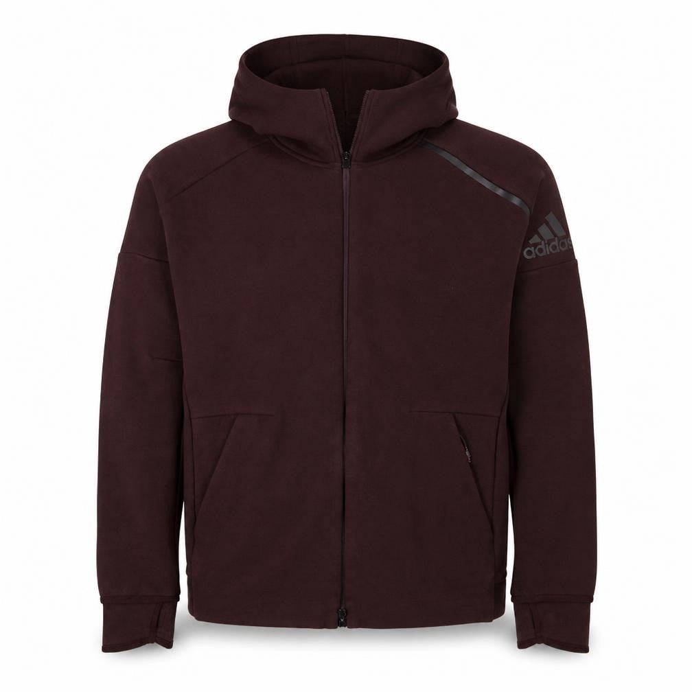 Mens UK Size M adidas Brown Full Zip Hoodie