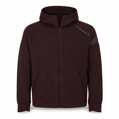 Mens UK Size M adidas Brown Full Zip Hoodie