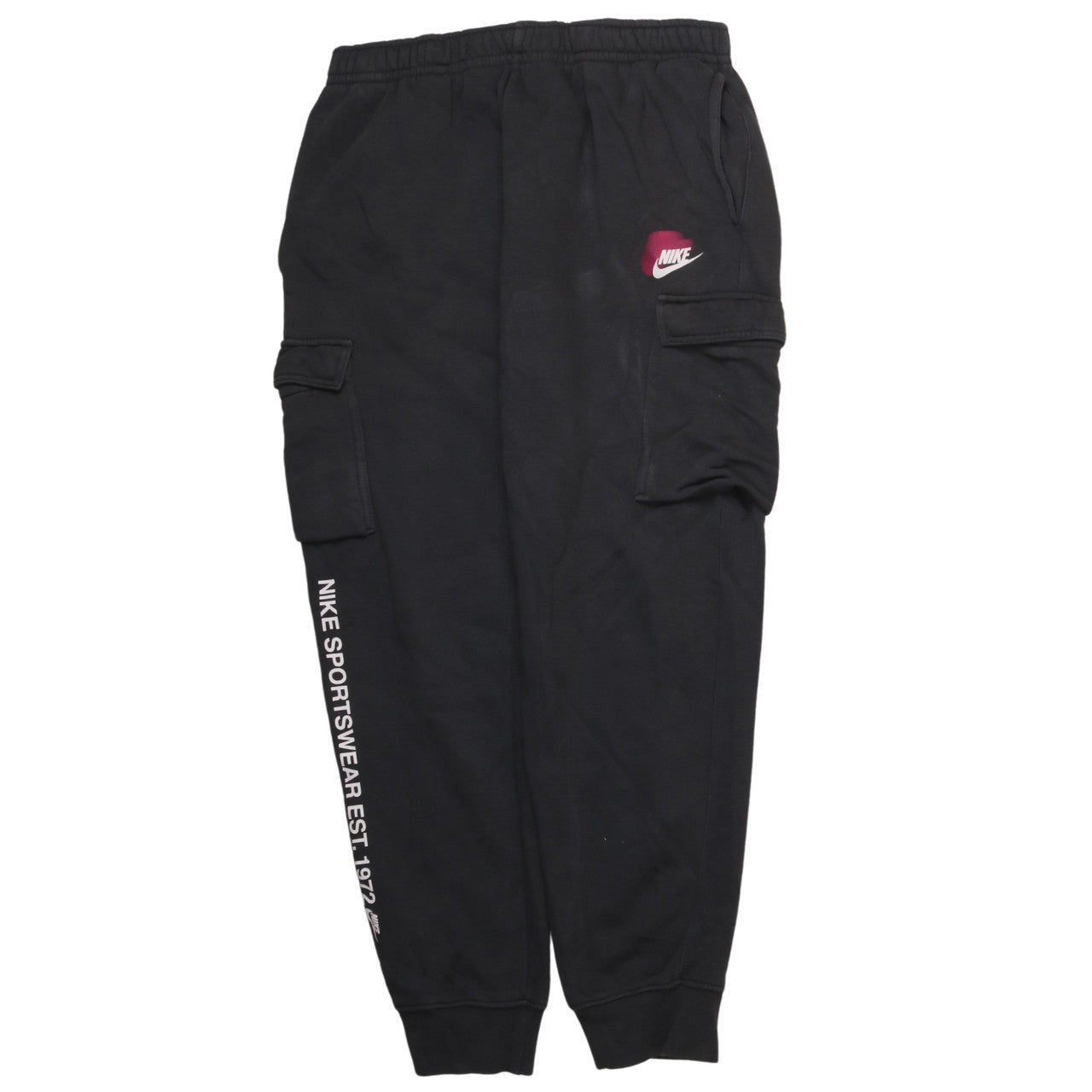 Mens UK Size L Nike Regular Fit Cargo Black Trousers