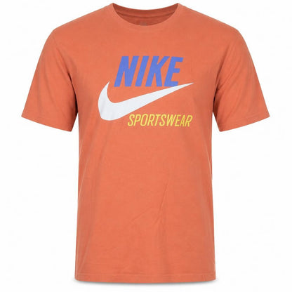 Nike Men's Orange Sportswear Logo Graphic T-Shirt Size M