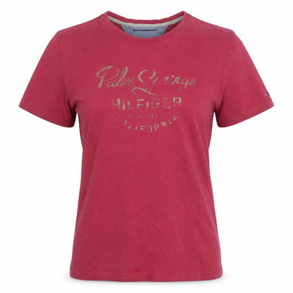 Tommy Hilfiger Women Red Cotton Palm Springs T-Shirt Size M
