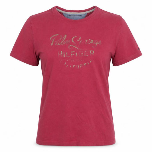Tommy Hilfiger Women Red Cotton Palm Springs T-Shirt Size M