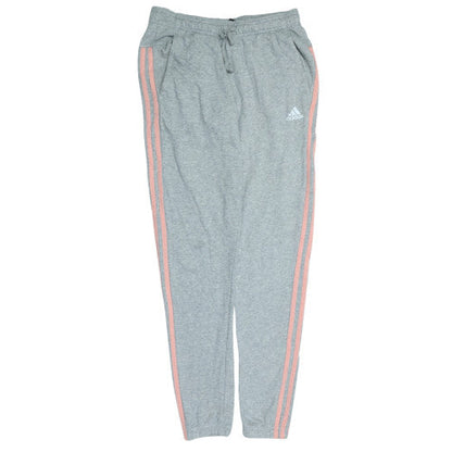 Adidas Girls Grey Jogger Trousers 14-15 Years Cotton Blend Side Stripe