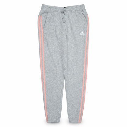 Adidas Girls Grey Jogger Trousers 14-15 Years Cotton Blend Side Stripe