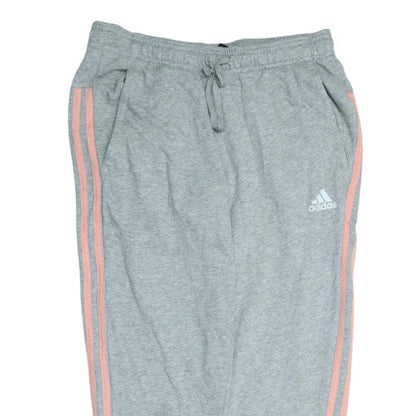 Adidas Girls Grey Jogger Trousers 14-15 Years Cotton Blend Side Stripe