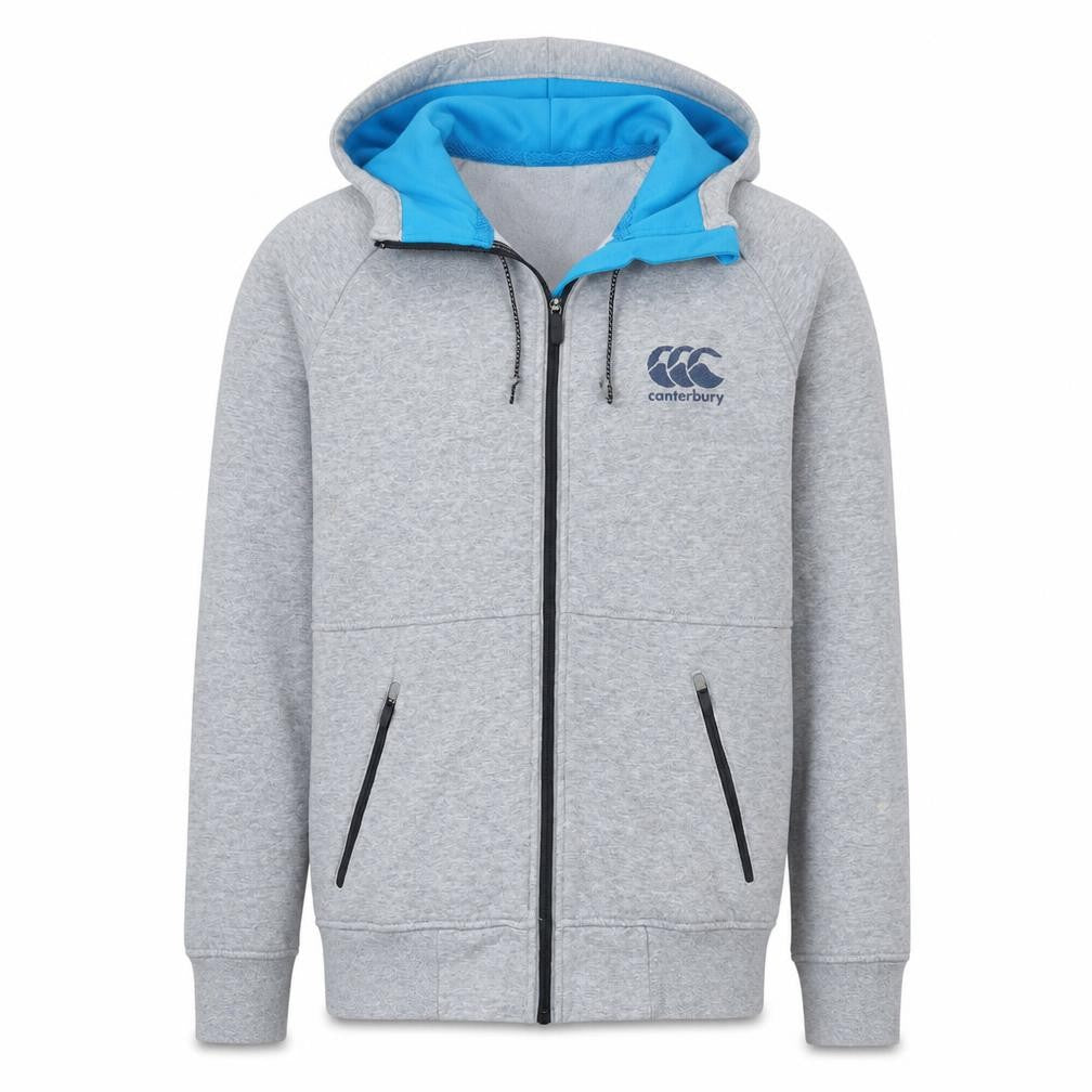 Mens UK Size S Canterbury Grey Full Zip Hoodie