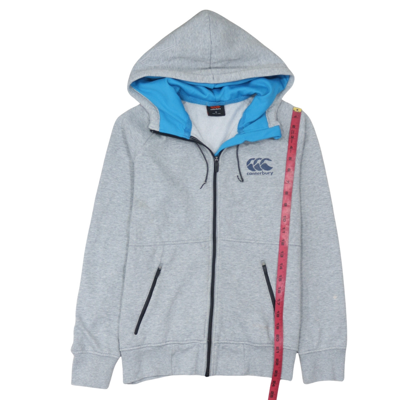 Mens UK Size S Canterbury Grey Full Zip Hoodie