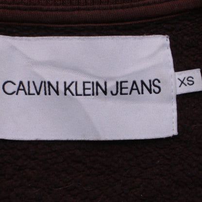 Womens UK Size XS Calvin Klein Jeans Brown Pullover Sweatshirt
