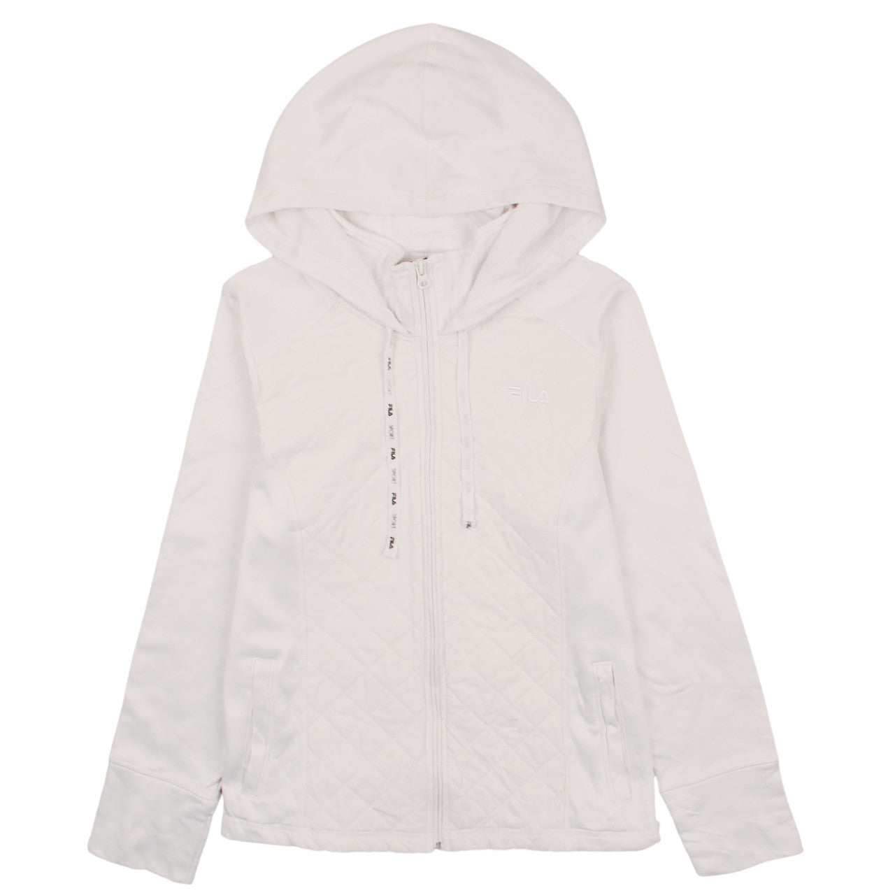 Womens UK Size L FILA White Full Zip Hoodie