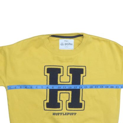 Marks and Spencer Girls Yellow Hufflepuff Sweatshirt 13-14 Years Crew Neck