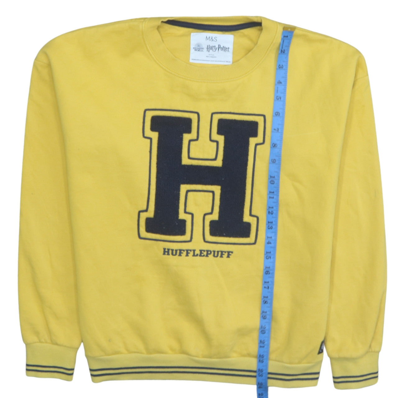 Marks and Spencer Girls Yellow Hufflepuff Sweatshirt 13-14 Years Crew Neck