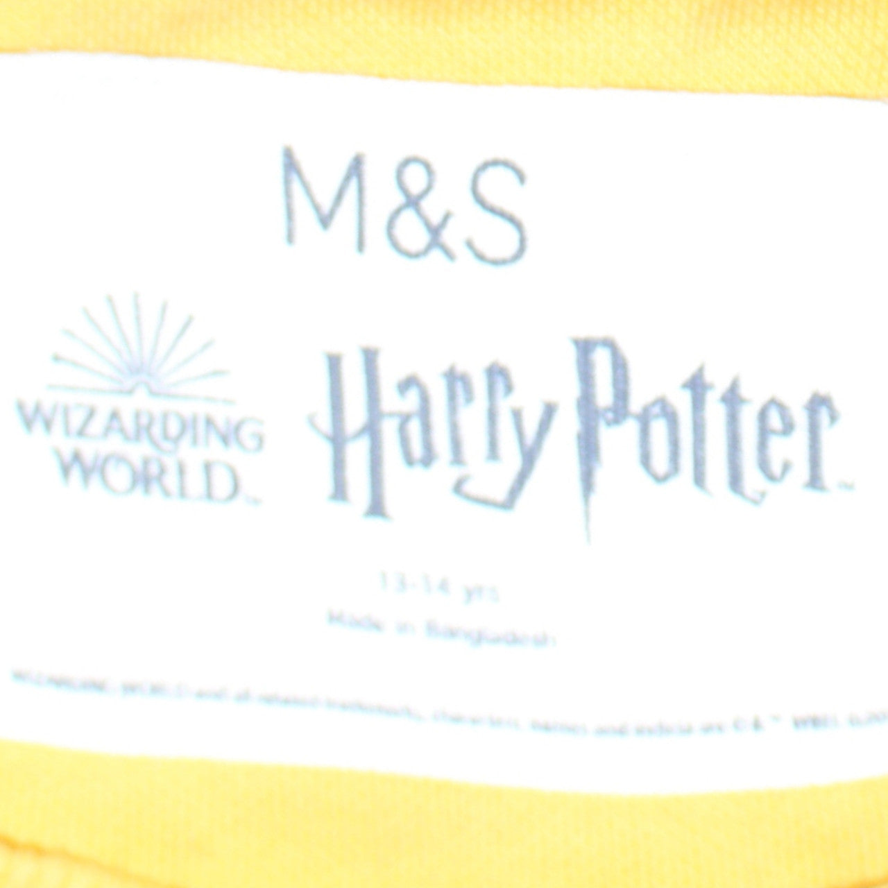 Marks and Spencer Girls Yellow Hufflepuff Sweatshirt 13-14 Years Crew Neck
