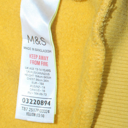 Marks and Spencer Girls Yellow Hufflepuff Sweatshirt 13-14 Years Crew Neck