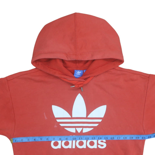 Womens UK Size 8 adidas Red Pullover Hoodie