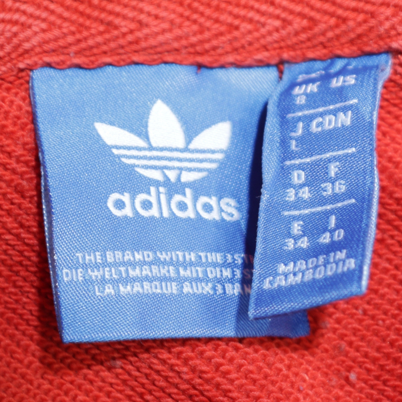 Womens UK Size 8 adidas Red Pullover Hoodie