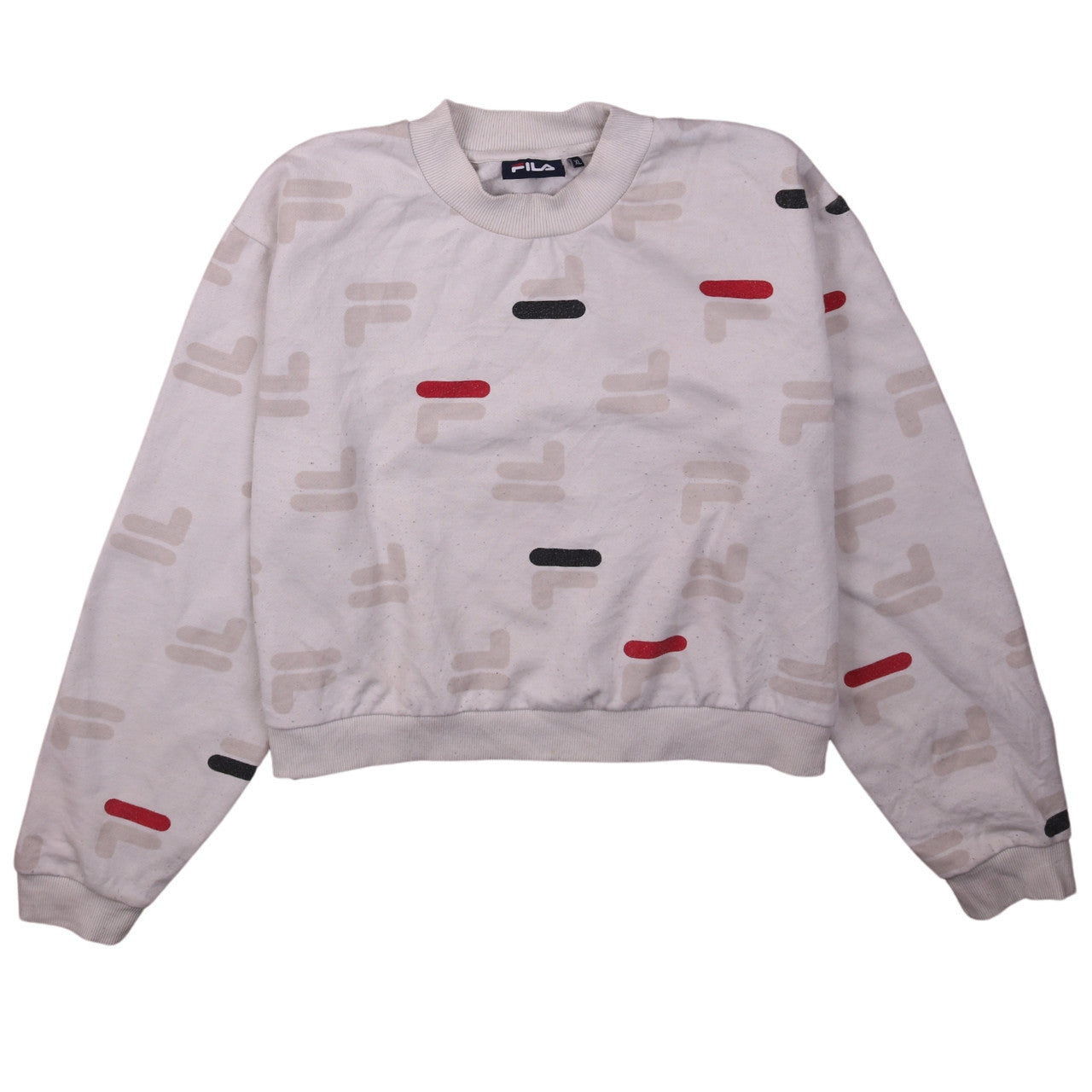 Womens UK Size XL FILA Beige Pullover Sweatshirt
