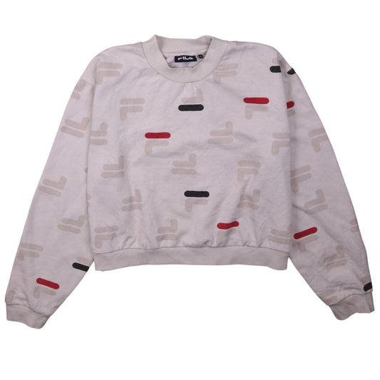 Womens UK Size XL FILA Beige Pullover Sweatshirt