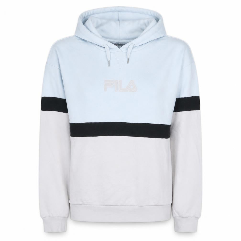 Fila Womens Blue Colourblock Pullover Hoodie Size L