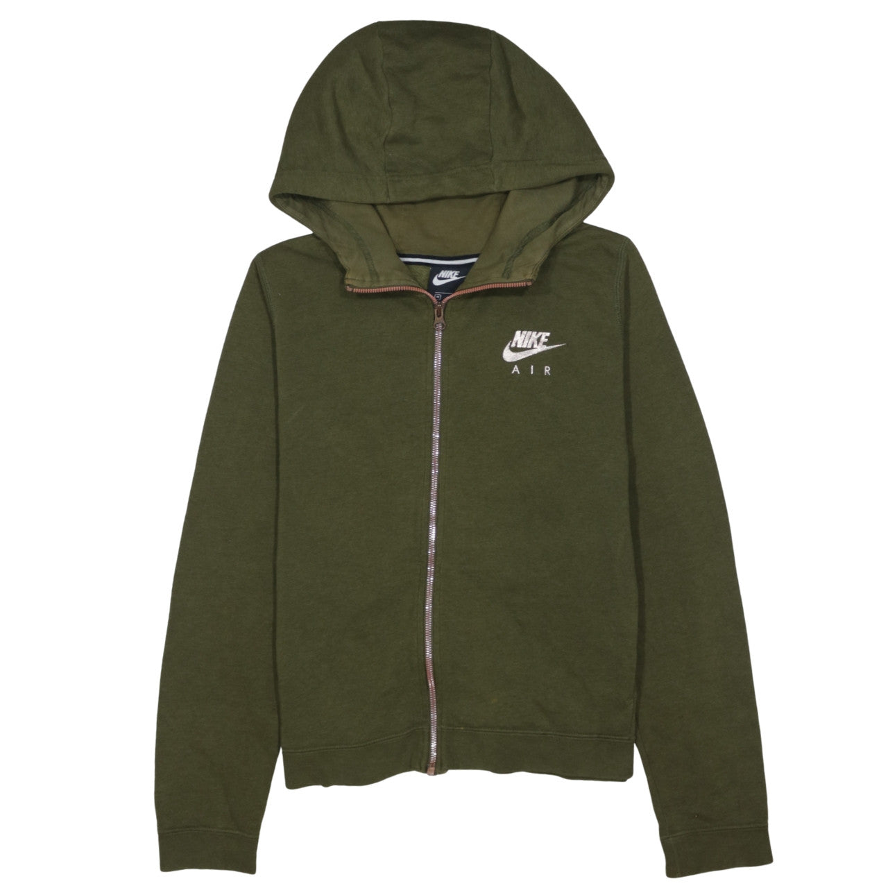 Womens UK Size M Nike Green Full Zip Hoodie