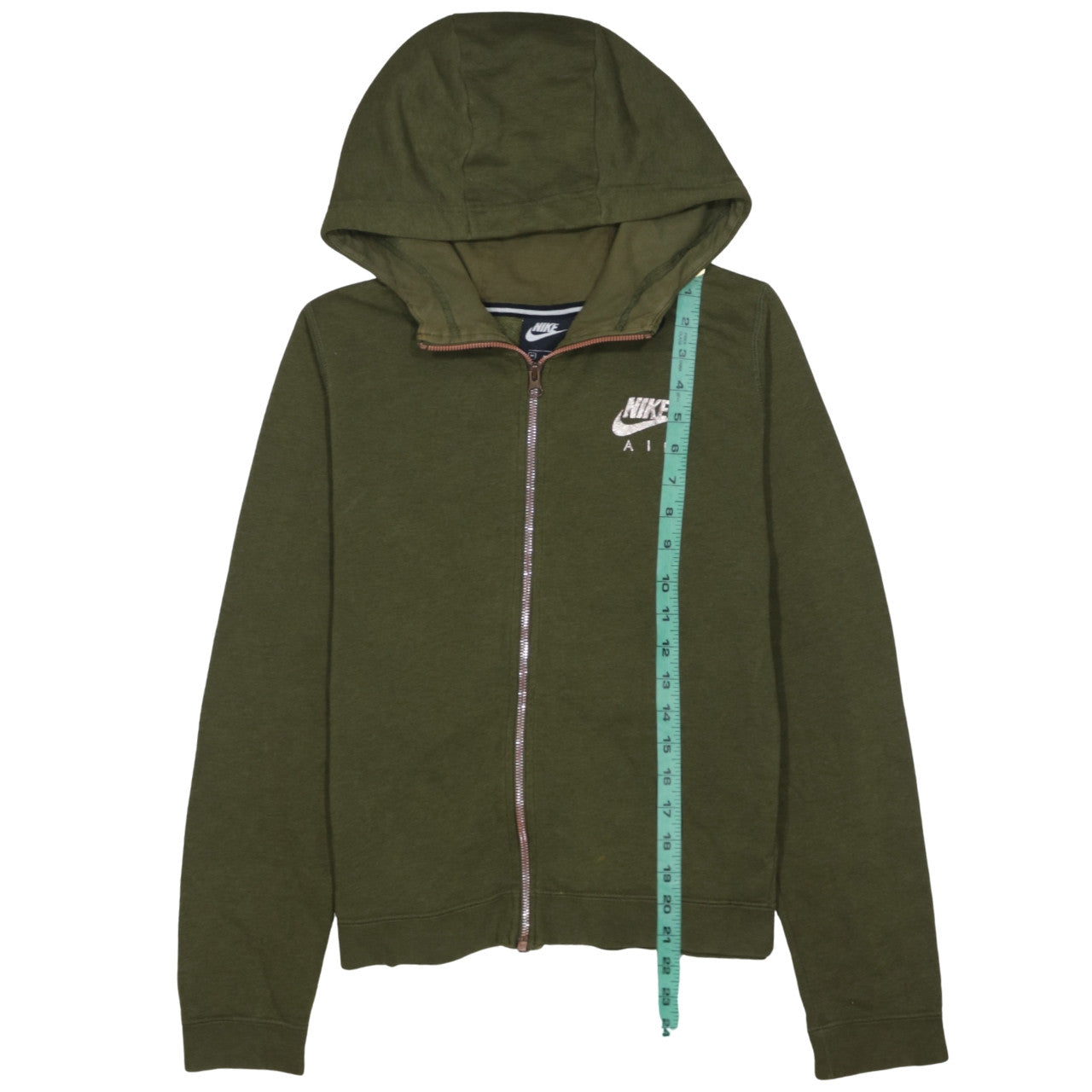 Womens UK Size M Nike Green Full Zip Hoodie