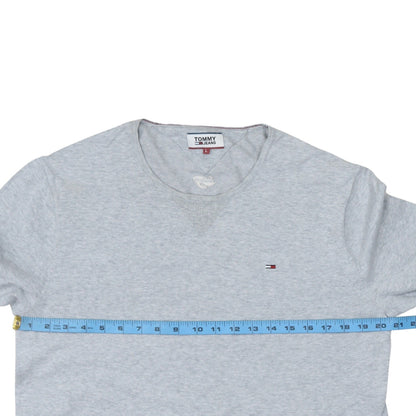Tommy Jeans Men's Grey Cotton Crew Neck Pullover Jumper L