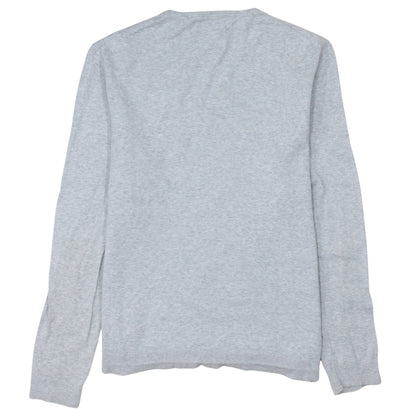 Tommy Jeans Men's Grey Cotton Crew Neck Pullover Jumper L