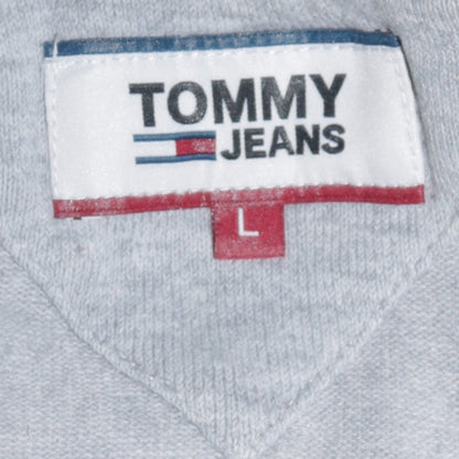 Tommy Jeans Men's Grey Cotton Crew Neck Pullover Jumper L