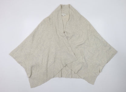Monsoon Women Beige Wool Angora Blend Cape Cardigan L